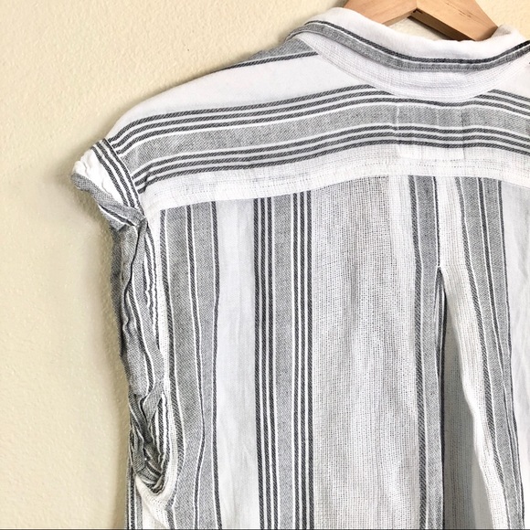 RAILS Adrienne Striped White Split Neck Dress - Picture 6 of 9